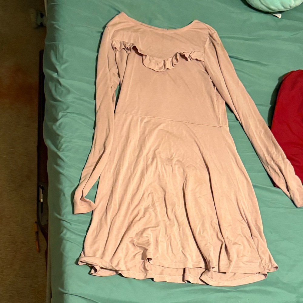 Elegant Pink Long Sleeve Dress